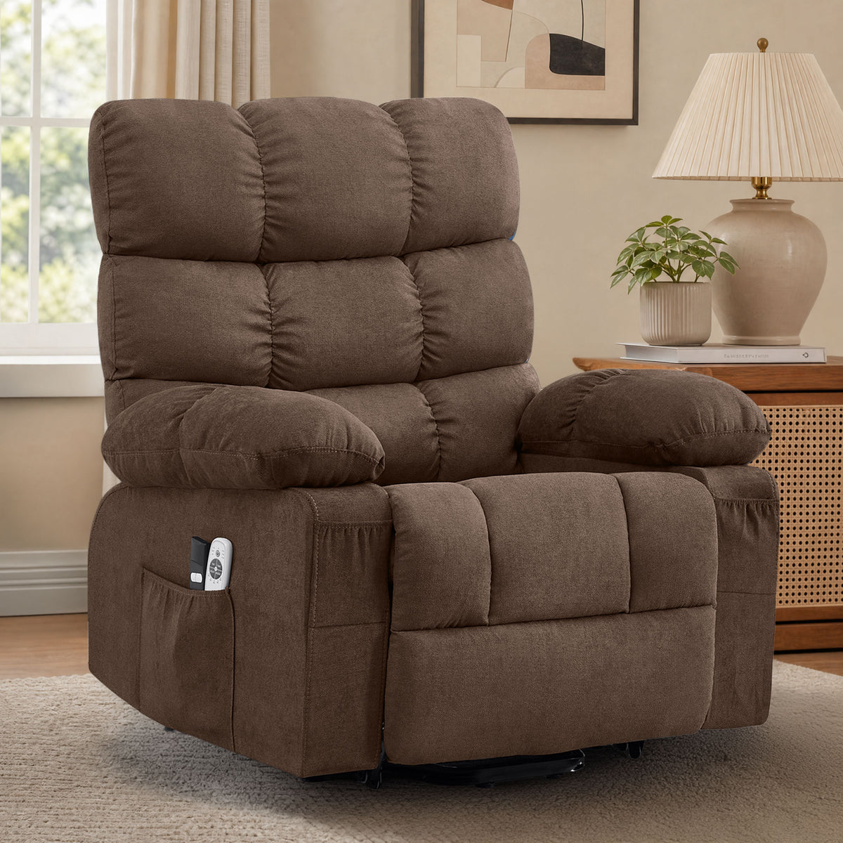 JMYMRY Power Lift Recliner Chair for Elderly with Massage and Heating,USB Charging Port and 4 Storage Pockets for Living Room