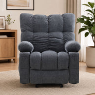 JMYMRY Rocker Recliner Chair with Vibration Massage and Heating, Cup Holders and Side Pockets, Adjustable Lounge Chair for Living Room, USB Charge Port