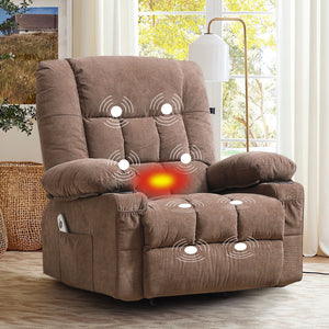 JMYMRY Recliner Chair, Rocker Recliner for Adults, Recliner Chair with Heat and Massage, Manual Recliner with Cup Holders for Living Room