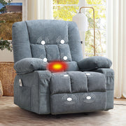 JMYMRY Recliner Chair, Rocker Recliner for Adults, Recliner Chair with Heat and Massage, Manual Recliner with Cup Holders for Living Room