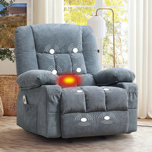 JMYMRY Recliner Chair, Rocker Recliner for Adults, Recliner Chair with Heat and Massage, Manual Recliner with Cup Holders for Living Room