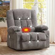 JMYMRY Recliner Chair, Rocker Recliner for Adults, Recliner Chair with Heat and Massage, Manual Recliner with Cup Holders for Living Room