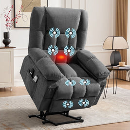 JMYMRY Power Lift Recliner Chair, Classic Manual Recliner Chair with Overstuffed Arms and Back, Manual Single Sofa with Cup Holders