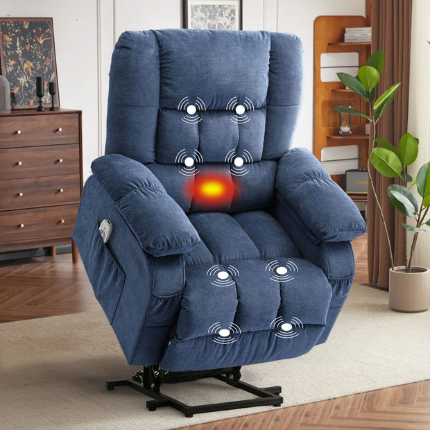 JMYMRY Power Lift Recliner Chair, Classic Manual Recliner Chair with Overstuffed Arms and Back, Manual Single Sofa with Cup Holders