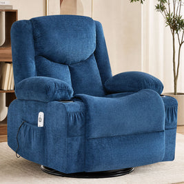 JMYMRY Rocker Recliner Chair with Vibration Massage and Heating, Cup Holders and Side Pockets, Adjustable Lounge Chair for Living Room, Bedroom