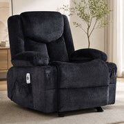 JMYMRY Rocker Recliner Chair with Vibration Massage and Heating, Cup Holders and Side Pockets, Adjustable Lounge Chair for Living Room, Bedroom