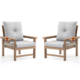 JMYMRY 2-Piece All-Weather Metal Patio Furniture Set, Outdoor Bistro Armchairs with Cushions, Heavy Duty Steel Frame & Washable Cushions for Backyard Garden