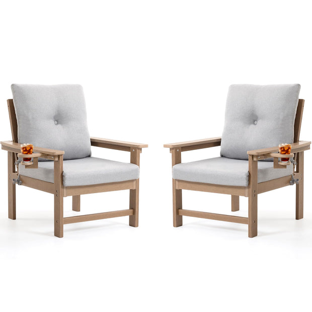 JMYMRY 2-Piece All-Weather Metal Patio Furniture Set, Outdoor Bistro Armchairs with Cushions, Heavy Duty Steel Frame & Washable Cushions for Backyard Garden